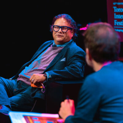 Jesse Wente on stage at Harbourfront Centre during #FestofAuthors21.