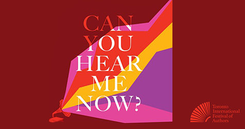 Can You Hear Me Now? Book Cover with pink, red, yellow and purple waves coming out of an old gramophone