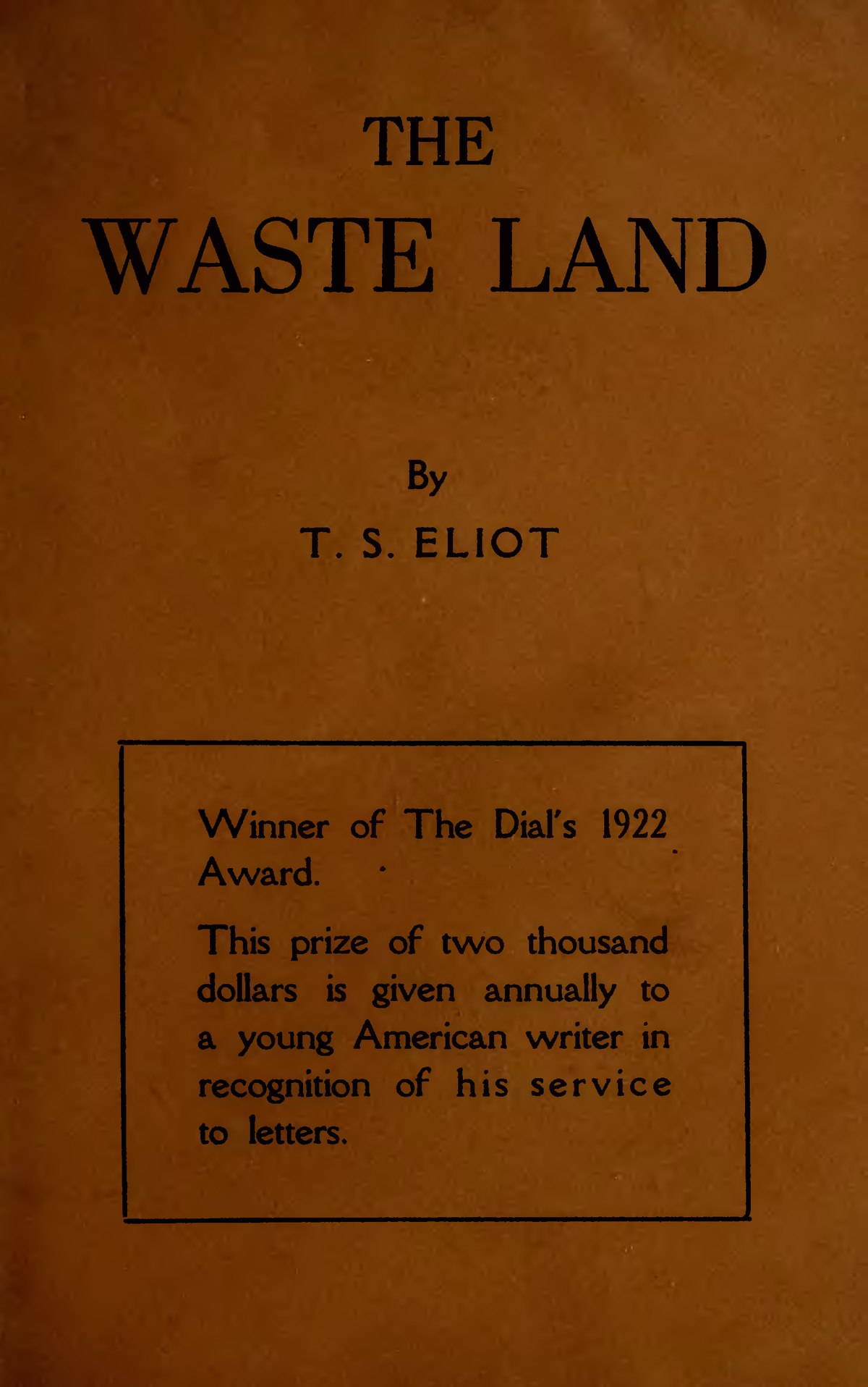 T.S Eliot's The Waste Land book cover
