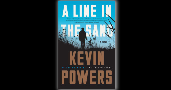 The book cover of Kevin Powers' A Line in the Sand on a black background
