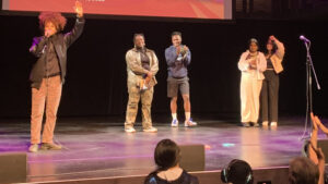 A picture of poets on stage at the 2022 Festival